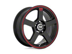 Motegi FS5 Matte Black with Red Racing Stripe 5-Lug Wheel; 17x7; 40mm Offset (21-24 Bronco Sport)