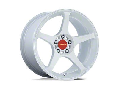 Motegi Battle V Matsuri White Pearl with Machined Lip Stripe Wheel; 18x10.5; 35mm Offset (84-01 Jeep Cherokee XJ)