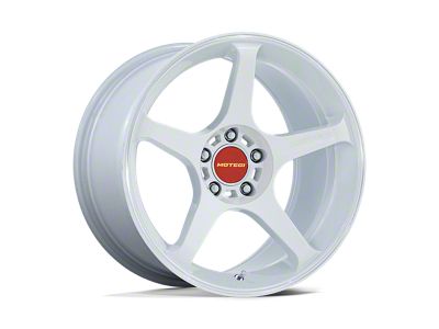 Motegi Battle V Matsuri White Pearl with Machined Lip Stripe Wheel; 18x9.5; 15mm Offset (84-01 Jeep Cherokee XJ)