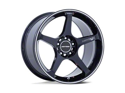 Motegi Battle V Obsidian Blue with Machined Lip Stripe Wheel; 18x9.5; 38mm Offset (84-01 Jeep Cherokee XJ)