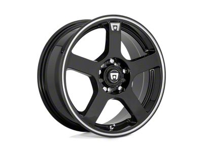 Motegi FS5 Gloss Black Machined Flange Wheel; 16x7; 40mm Offset (84-01 Jeep Cherokee XJ)