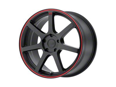 Motegi MR132 Matte Black with Red Stripe Wheel; 18x8; 35mm Offset (84-01 Jeep Cherokee XJ)