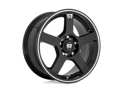 Motegi FS5 Gloss Black Machined Flange Wheel; 18x8; 45mm Offset (93-98 Jeep Grand Cherokee ZJ)