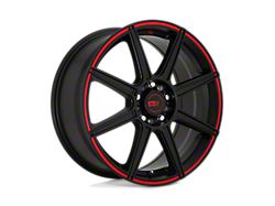 Motegi CS8 Satin Black with Red Stripe Wheel; 17x7 (15-23 Jeep Renegade BU)