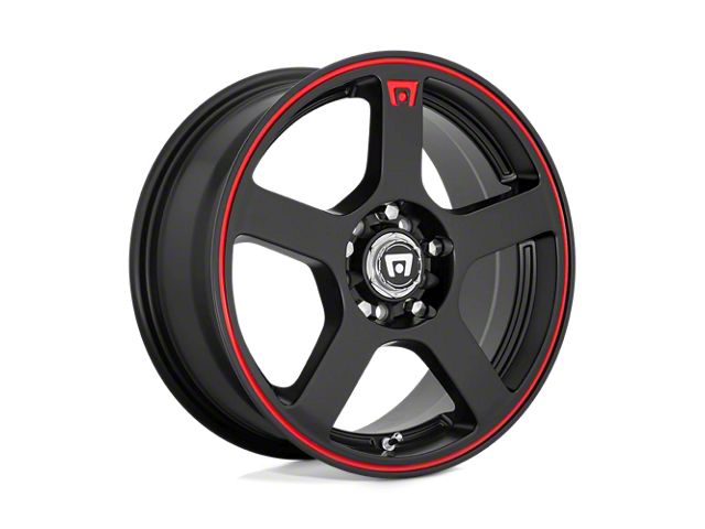 Motegi FS5 Matte Black with Red Racing Stripe Wheel; 16x7 (97-06 Jeep Wrangler TJ)