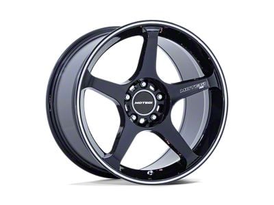 Motegi Battle V Obsidian Blue with Machined Lip Stripe Wheel; 17x9.5; 35mm Offset (87-95 Jeep Wrangler YJ)