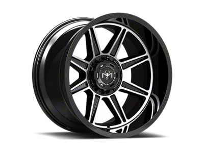 Motiv Offroad Balast Gloss Black with Chrome Accents Wheel; 17x9; 0mm Offset (20-24 Jeep Gladiator JT)