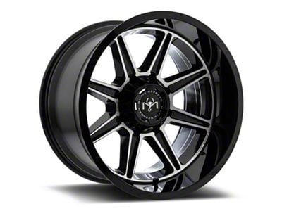 Motiv Offroad Balast Gloss Black with Chrome Accents 5-Lug Wheel; 20x9; 18mm Offset (76-86 Jeep CJ5 & CJ7)