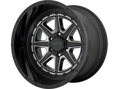 Moto Metal MO801 Phantom Gloss Black with Gray Tint 6-Lug Wheel; 22x12; -44mm Offset (03-09 4Runner)