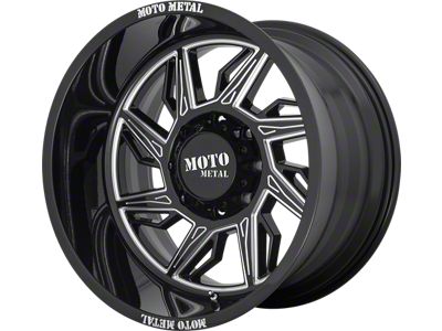 Moto Metal MO997 Hurricane Gloss Black Milled 6-Lug Wheel; Left Directional; 22x12; -44mm Offset (03-09 4Runner)