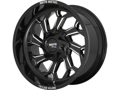 Moto Metal MO999 Gloss Black Milled 6-Lug Wheel; 22x12; -44mm Offset (03-09 4Runner)