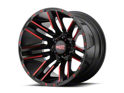 Moto Metal Razor Satin Black Machined Red Tint 6-Lug Wheel; 20x10; -24mm Offset (03-09 4Runner)