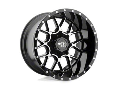 Moto Metal Siege Gloss Black Machined 6-Lug Wheel; 22x12; -44mm Offset (03-09 4Runner)