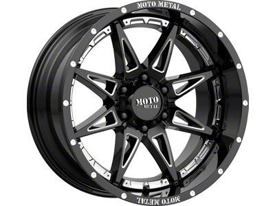 Moto Metal Hydra Gloss Black Milled 6-Lug Wheel; 18x8.5; 18mm Offset (04-15 Titan)