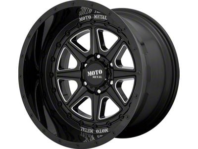 Moto Metal MO801 Phantom Gloss Black Milled 6-Lug Wheel; 20x12; -44mm Offset (04-15 Titan)