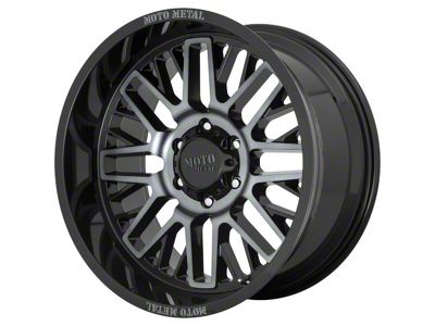 Moto Metal MO802 Gloss Black Machined with Gray Tint 6-Lug Wheel; 20x9; 0mm Offset (04-15 Titan)