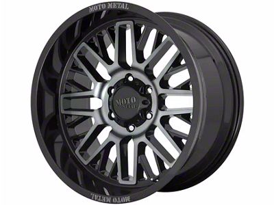 Moto Metal MO802 Gloss Black Machined with Gray Tint 6-Lug Wheel; 22x10; -18mm Offset (04-15 Titan)