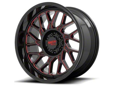 Moto Metal MO805 Gloss Black Milled with Red Tint 6-Lug Wheel; 22x10; -18mm Offset (04-15 Titan)