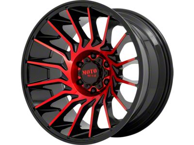 Moto Metal MO807 Gloss Black Machined with Red Tint 6-Lug Wheel; 22x10; -18mm Offset (04-15 Titan)