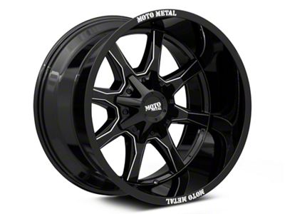 Moto Metal MO970 Gloss Black with Milled Spoke 6-Lug Wheel; 20x12; -44mm Offset (04-15 Titan)