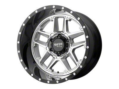 Moto Metal Sentry Gloss Silver Center with Gloss Black Lip 6-Lug Wheel; 20x12; -44mm Offset (04-15 Titan)