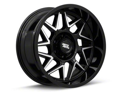 Moto Metal Turbine Gloss Black with Machined Face 6-Lug Wheel; 20x9; 20mm Offset (04-15 Titan)