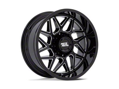 Moto Metal Turbine Gloss Black Milled 6-Lug Wheel; 20x10; -18mm Offset (04-15 Titan)