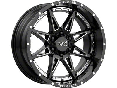 Moto Metal Hydra Gloss Black Milled 6-Lug Wheel; 18x8.5; 18mm Offset (05-15 Tacoma)