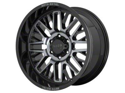 Moto Metal MO802 Gloss Black Machined with Gray Tint 6-Lug Wheel; 20x9; 0mm Offset (05-15 Tacoma)