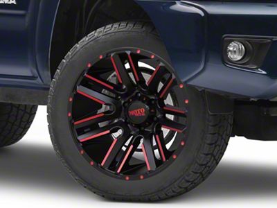 Moto Metal Razor Satin Black Machined Red Tint 6-Lug Wheel; 20x10; -24mm Offset (05-15 Tacoma)