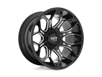 Moto Metal Sniper Gloss Black Milled 5-Lug Wheel; 20x9; 0mm Offset (07-13 Tundra)