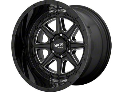 Moto Metal MO801 Phantom Gloss Black Milled 6-Lug Wheel; 20x12; -44mm Offset (10-24 4Runner)