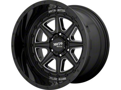 Moto Metal MO801 Phantom Gloss Black Milled 6-Lug Wheel; 22x12; -44mm Offset (16-23 Tacoma)