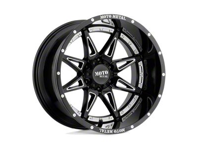 Moto Metal Hydra Gloss Black Milled 6-Lug Wheel; 17x9; -12mm Offset (2024 Tacoma)