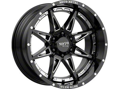 Moto Metal Hydra Gloss Black Milled 6-Lug Wheel; 18x8.5; 18mm Offset (2024 Tacoma)