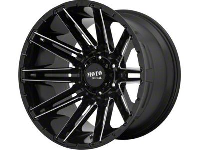 Moto Metal Kraken Gloss Black Milled 6-Lug Wheel; 20x12; -44mm Offset (2024 Tacoma)