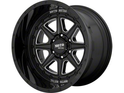 Moto Metal MO801 Phantom Gloss Black Milled 6-Lug Wheel; 22x12; -44mm Offset (2024 Tacoma)