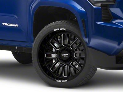 Moto Metal MO802 Gloss Black Milled 6-Lug Wheel; 22x10; -18mm Offset (2024 Tacoma)