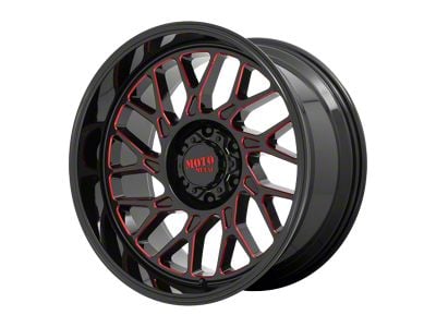 Moto Metal MO805 Gloss Black Milled with Red Tint 6-Lug Wheel; 20x10; -18mm Offset (2024 Tacoma)