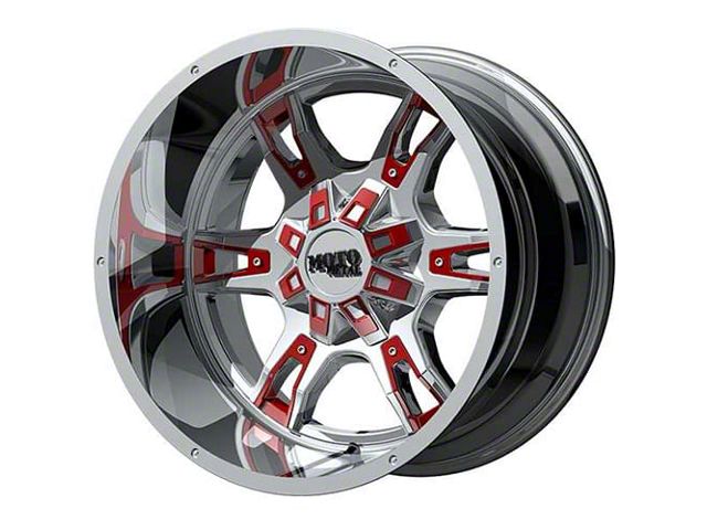 Moto Metal MO969 Chrome with Red and Black Accents 6-Lug Wheel; 22x12; -44mm Offset (2024 Tacoma)