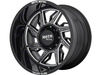 Moto Metal MO997 Hurricane Gloss Black Milled 6-Lug Wheel; Left Directional; 22x12; -44mm Offset (10-24 4Runner)