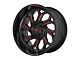 Moto Metal MO999 Gloss Black Milled with Red Tint 6-Lug Wheel; 20x10; -18mm Offset (10-24 4Runner)