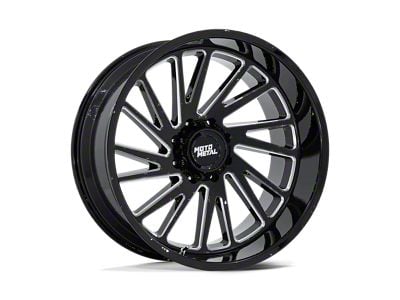 Moto Metal Combat Gloss Black Milled 6-Lug Wheel; 24x12; -44mm Offset (22-24 Bronco Raptor)