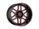 Moto Metal Folsom Gloss Black Milled with Red Tint 6-Lug Wheel; 20x10; -18mm Offset (22-24 Bronco Raptor)