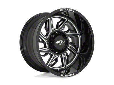 Moto Metal Hurricane Gloss Black Milled 6-Lug Wheel; Left Directional; 22x12; -44mm Offset (22-24 Bronco Raptor)