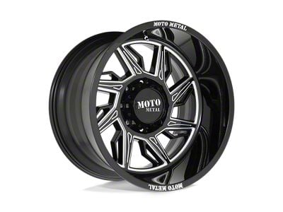 Moto Metal Hurricane Gloss Black Milled 6-Lug Wheel; Right Directional; 22x12; -44mm Offset (22-24 Bronco Raptor)