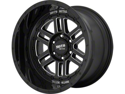 Moto Metal MO800 Deep Six Gloss Black Milled 6-Lug Wheel; 20x10; -18mm Offset (21-24 Bronco, Excluding Raptor)