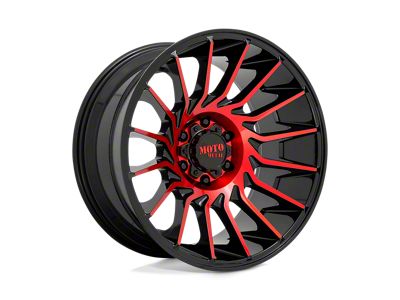 Moto Metal MO807 Gloss Black Machined with Red Tint 6-Lug Wheel; 22x10; -18mm Offset (22-24 Bronco Raptor)