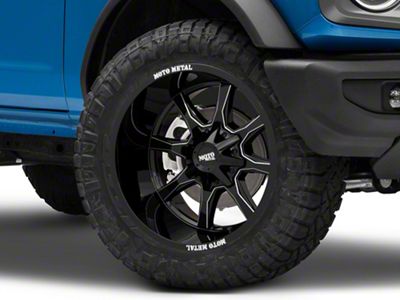 Moto Metal MO970 Gloss Black with Milled Spoke 6-Lug Wheel; 20x12; -44mm Offset (22-24 Bronco Raptor)