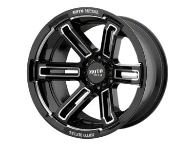 Moto Metal Rukus Gloss Black Milled 6-Lug Wheel; 20x9; 0mm Offset (22-24 Bronco Raptor)